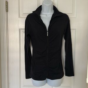 LUCY LucyPower Activewear Black Jacket Full Front Zip XS 🖤🧡